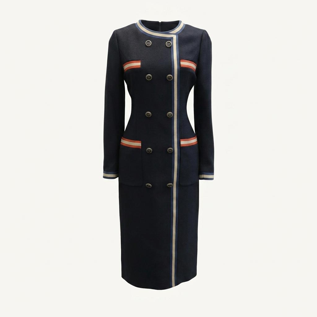모조에스핀 배색 라인 포인트 롱원피스 s사이즈 1