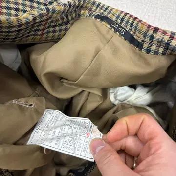 닥스 패치 모직 체크 패턴 블레이저 4