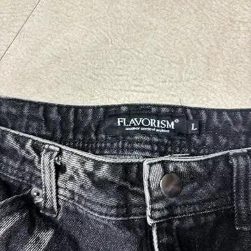 FLAVORISM 워싱 블랙 데님 팬츠 5