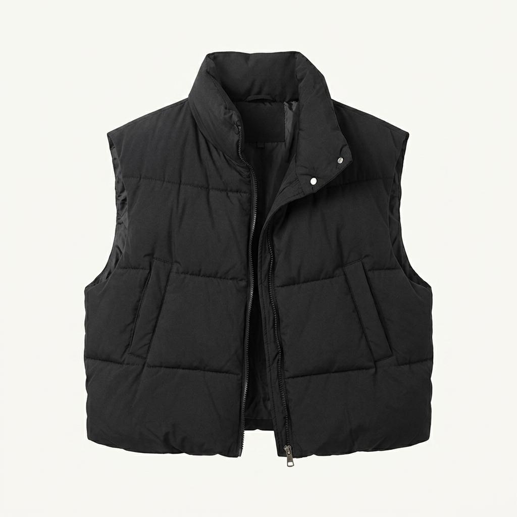 베이직 블랙 퀄팅 패딩 조끼 1