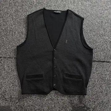 90s YSL 입생로랑 블랙 니트 베스트 3854 3
