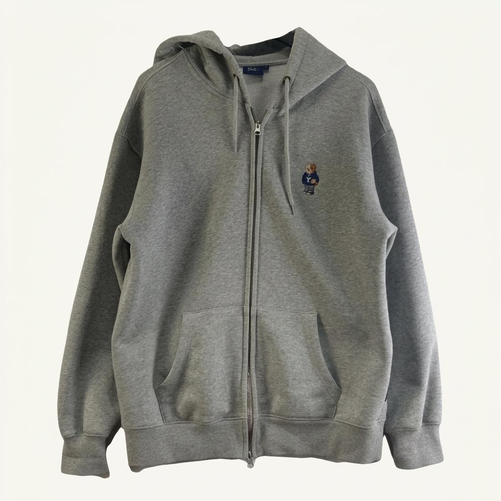 YALE 그레이 남자 후드 집업 L M7965 1
