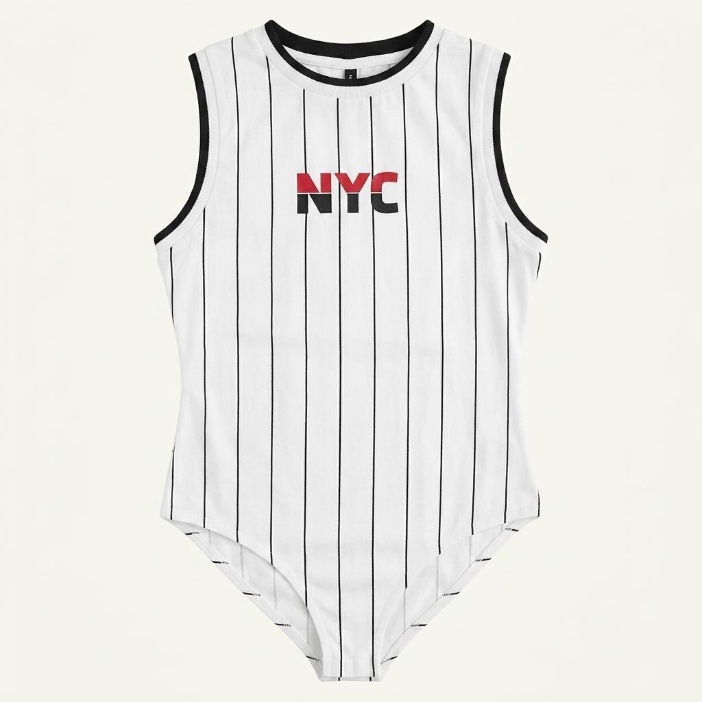 포에버21 NYC 스트라이프 민소매 바디수트 1