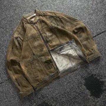 빈티지 에이징 디스트로이드 라이더 자켓 브라운 3863 2