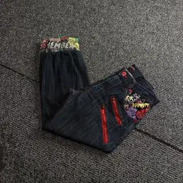 일본 빈티지 패치워크 그래픽 루즈핏 데님 팬츠 3886 2