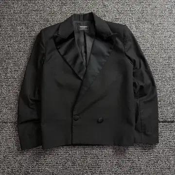 90s YSL 입생로랑 피크드 카라 락시크 크롭 블레이져 3919 3