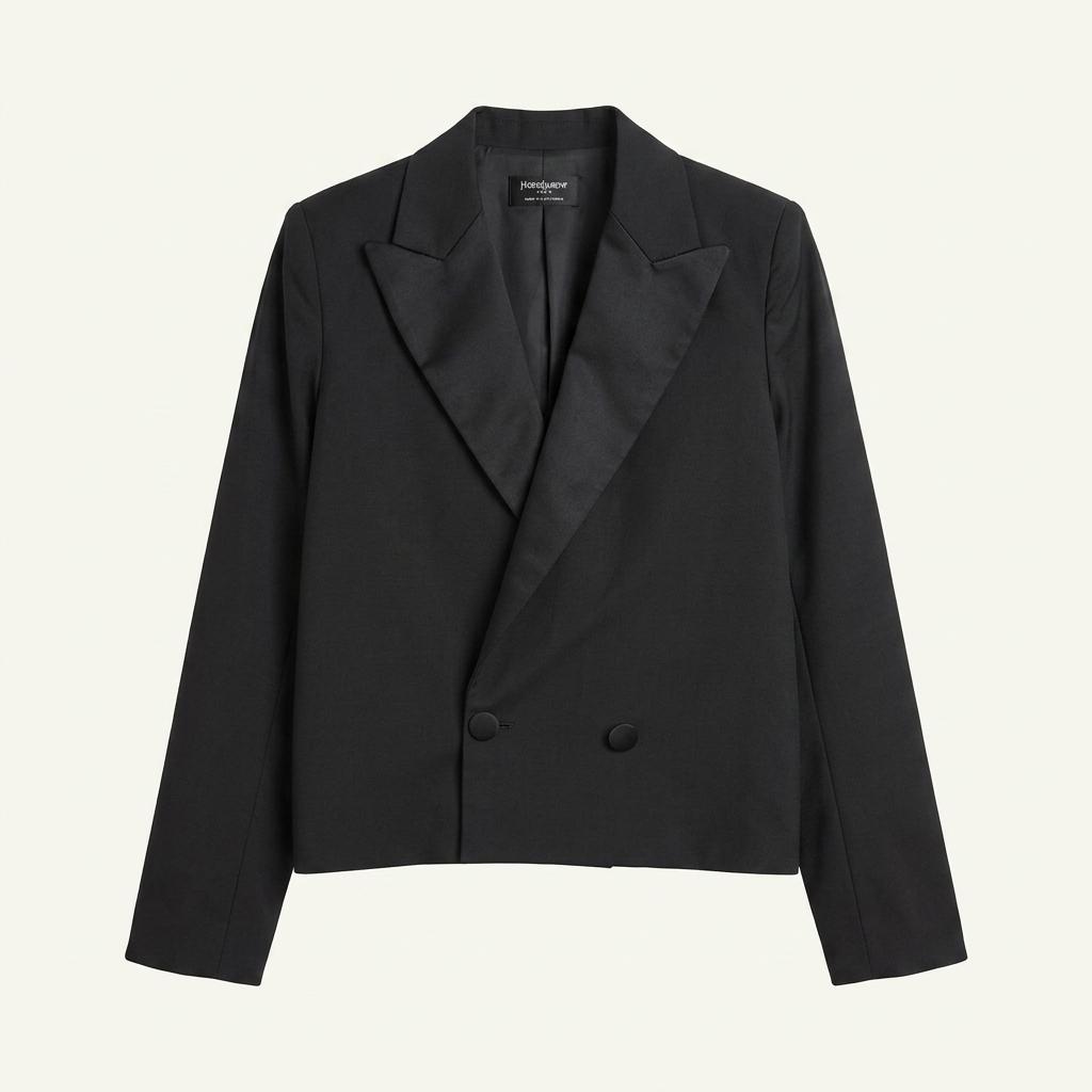 90s YSL 입생로랑 피크드 카라 락시크 크롭 블레이져 3919 1