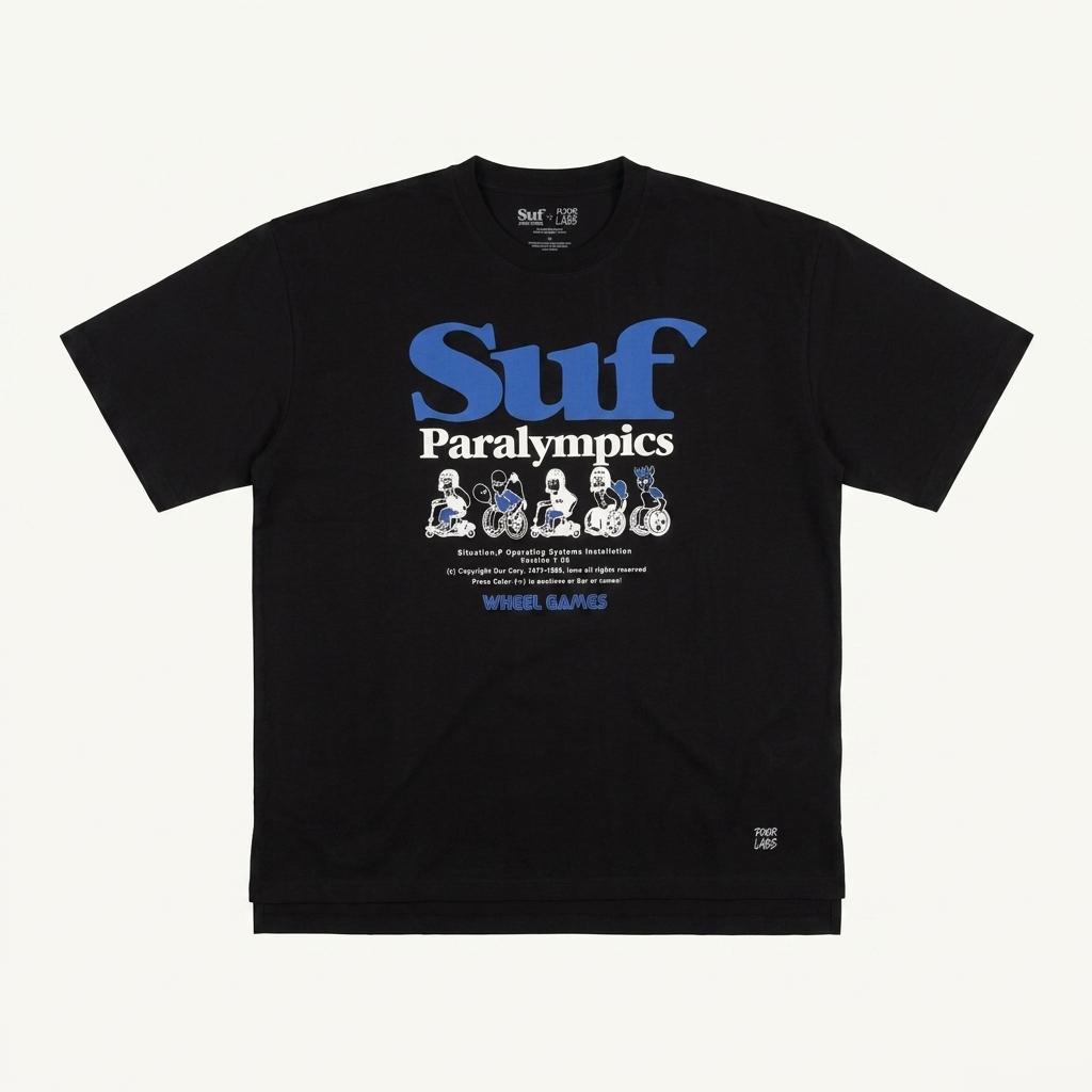 도어랩스 x Suf 패럴림픽 콜라보 그래픽 반팔 티셔츠 블랙 1