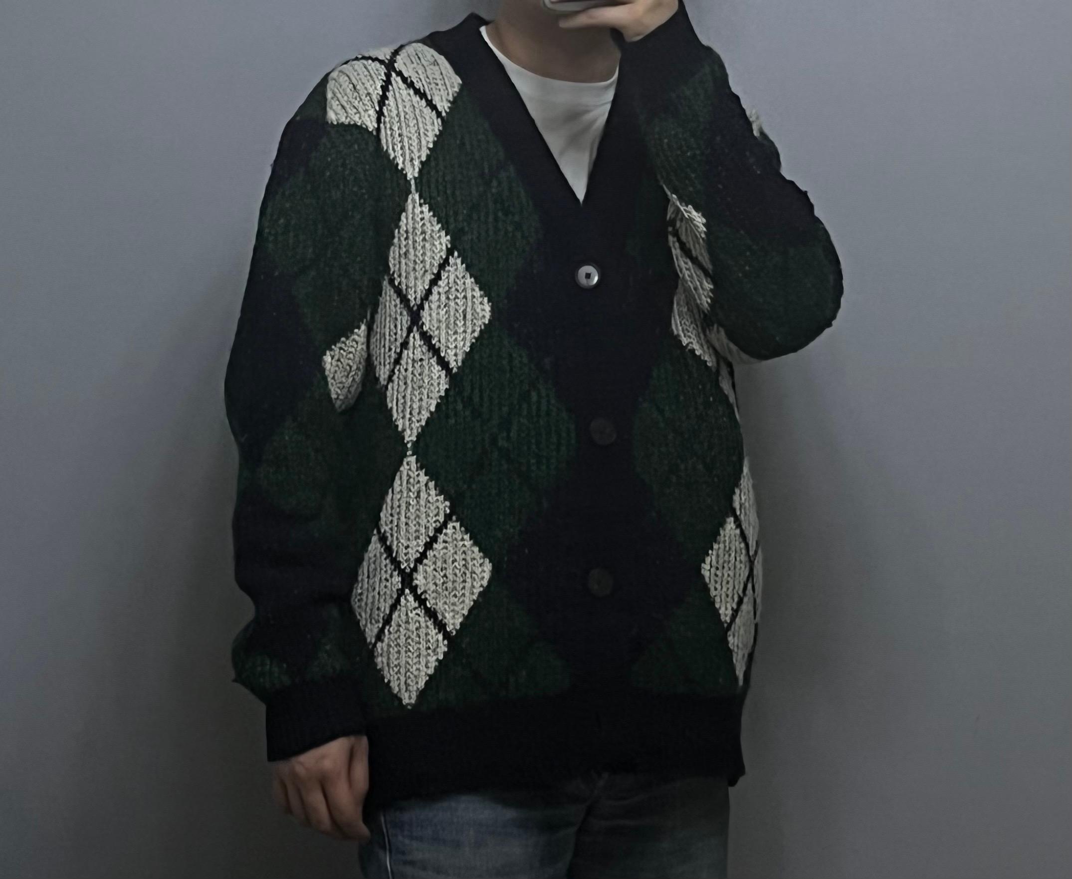 빈티지 아가일패턴 클래식 가디건자켓 no408 2