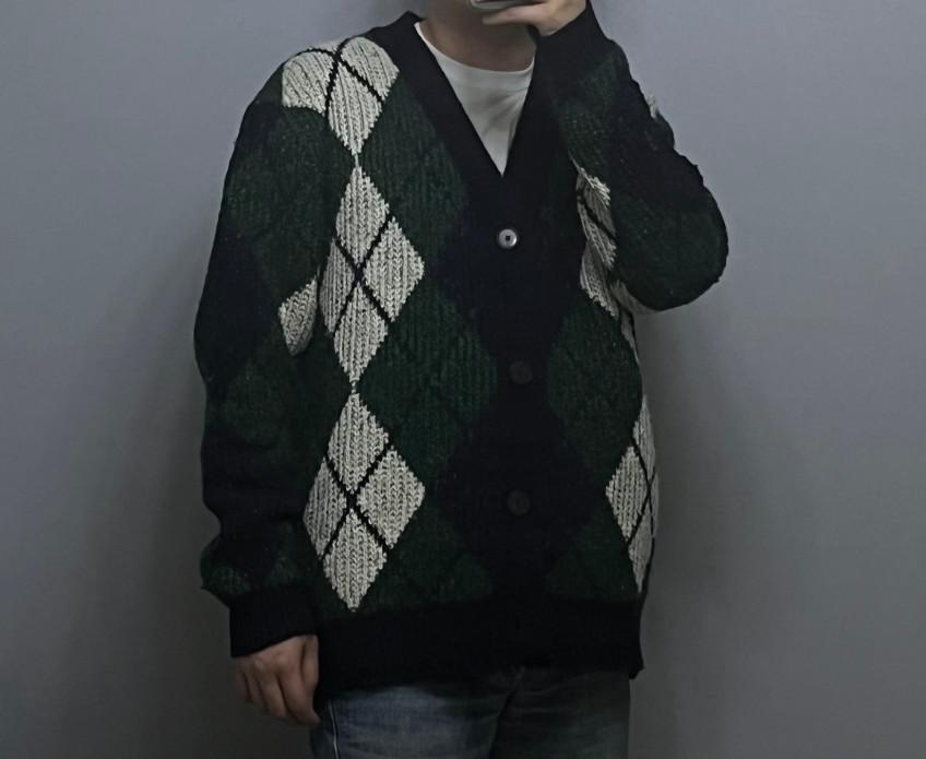 빈티지 아가일패턴 클래식 가디건자켓 no408 6