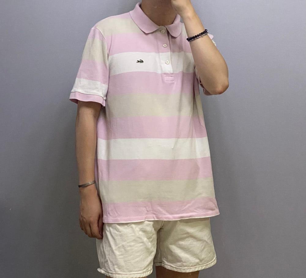 빈티지 라코스테 LACOSTE PK 스트라이프 반팔티셔츠 no333 3