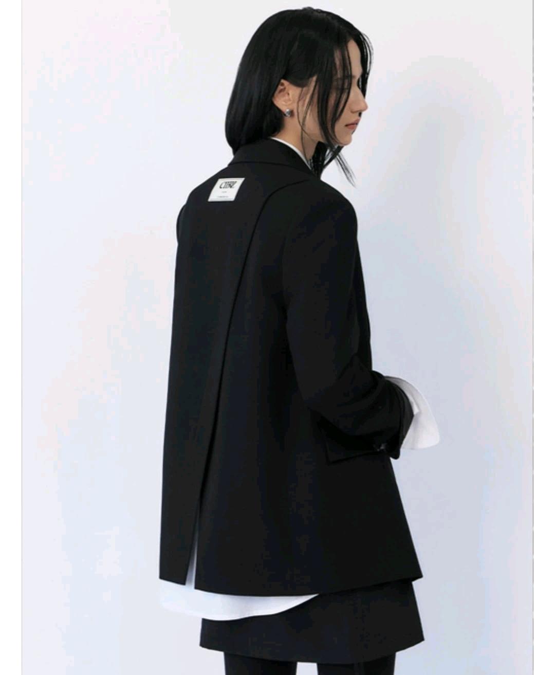 시티브리즈 사선 절개 자켓 블랙 5