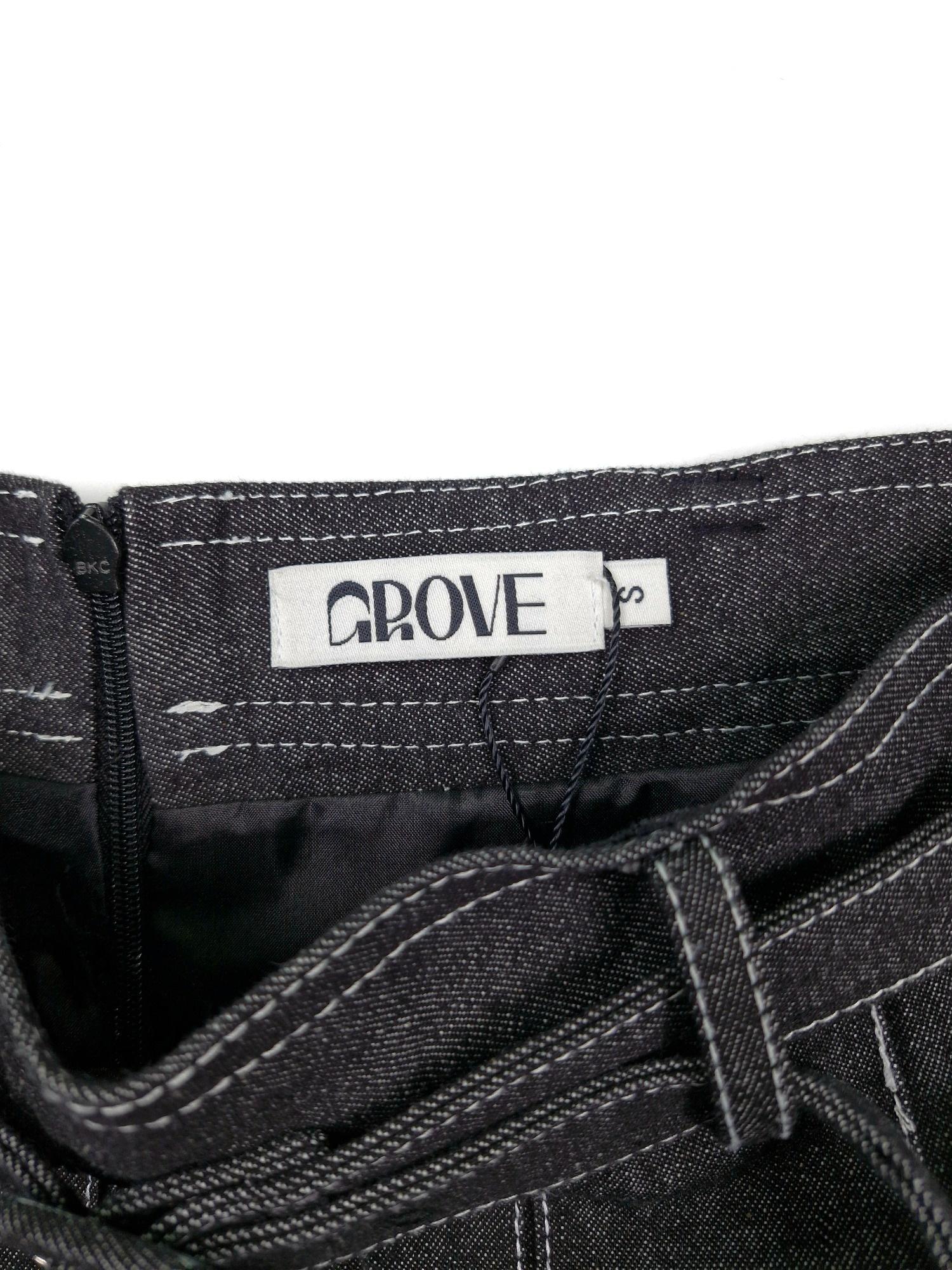 GROVE 그로브 데님 플리츠 스커트 S [A152] 4