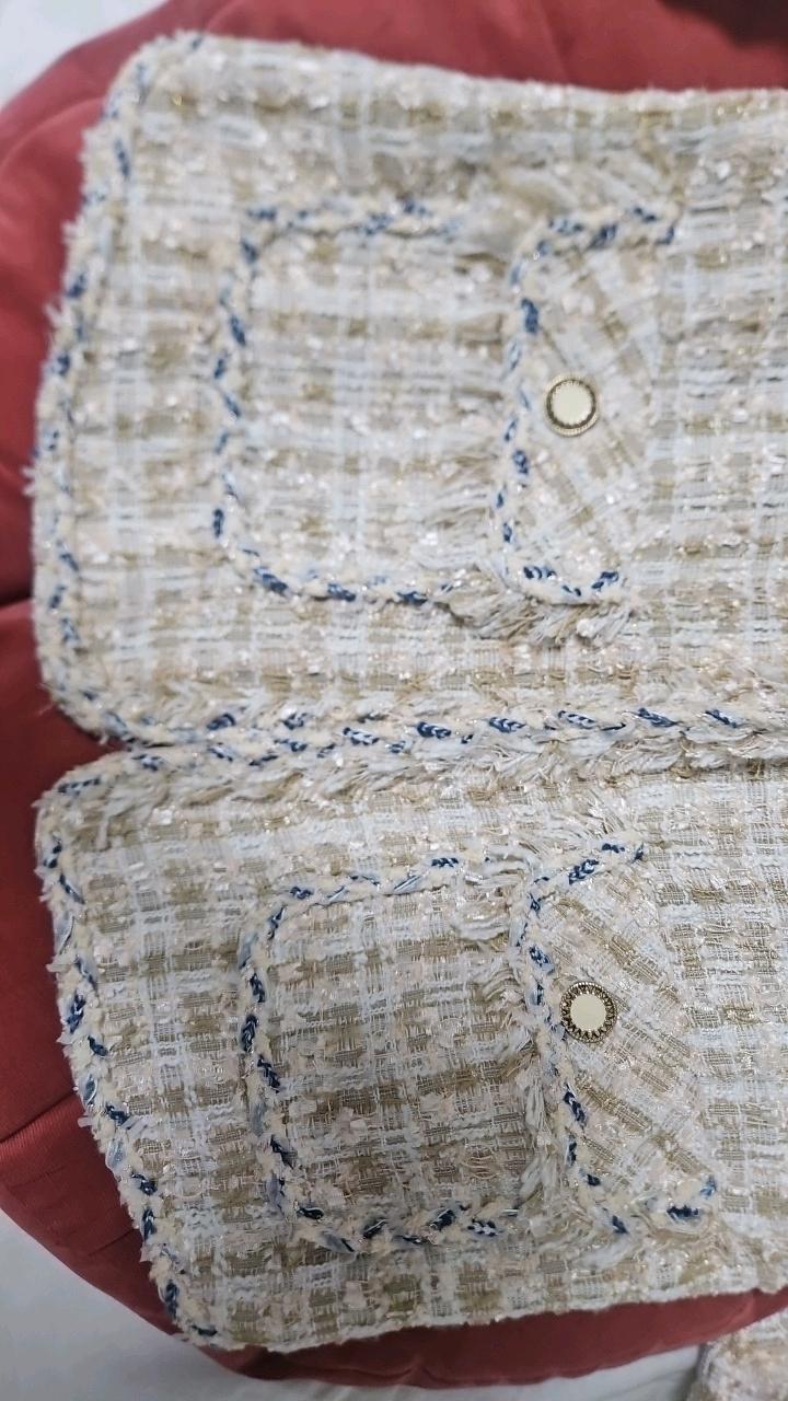[새상품]올리브데올리브 골드 믹스 트위드 자켓 베이지 9
