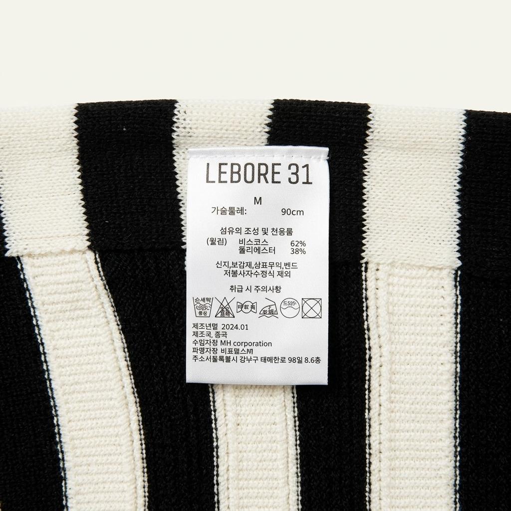 LEBORE 31 스트라이프 반팔 니트 베스트 1