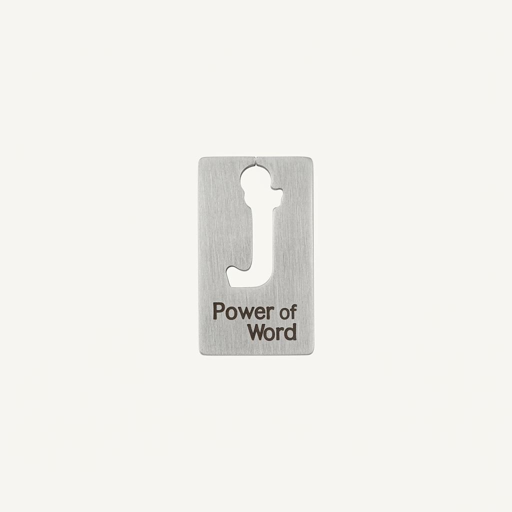 Power of Word 레터링 메탈 펜던트