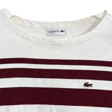 LACOSTE 라코스테 스트라이프 긴팔 티 화이트 34 5