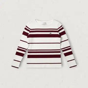 LACOSTE 라코스테 스트라이프 긴팔 티 화이트 34 2