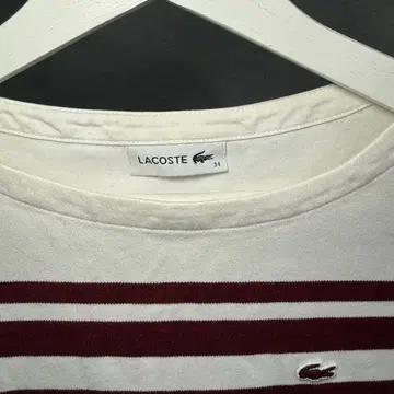 LACOSTE 라코스테 스트라이프 긴팔 티 화이트 34 8