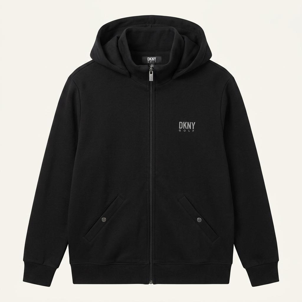 DKNY GOLF 블랙 로고 후드 집업 자켓 여성Xl 1