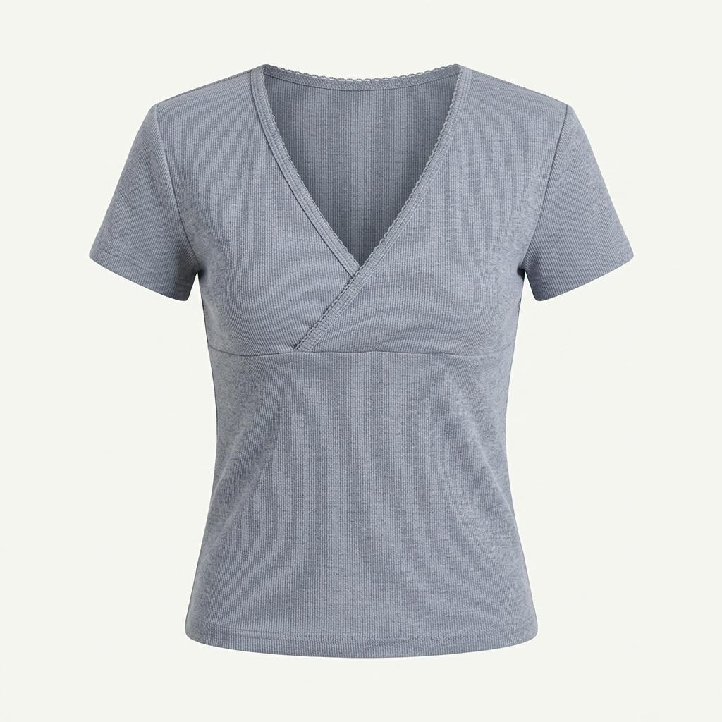 [새상품] 리엘 Sia lace half t-shirt 그레이(정가6.5 1