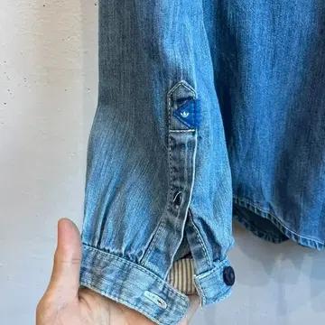 아디다스 백셔링 데님 셔츠 우먼즈 5