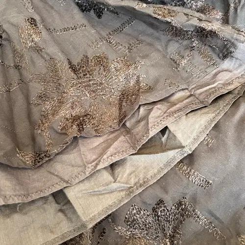 일본수입 Gabardine K.T 여성 브라운 미디스커트 자수레이스치마 4
