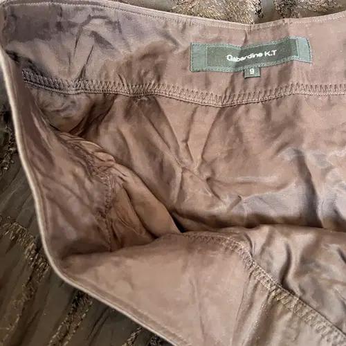 일본수입 Gabardine K.T 여성 브라운 미디스커트 자수레이스치마 7
