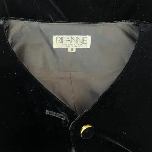 RIFANNE 일본수입 여성 블랙 벨벳 노카라자켓 5