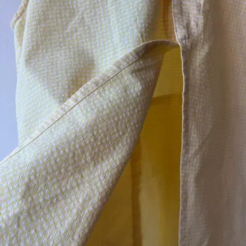 일본수입 옐로우체크 토끼코튼앞치마 레이어드가운 7