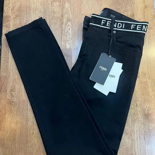 펜디 FENDI 여자 블랙 데님팬츠 슬림핏팬츠 2