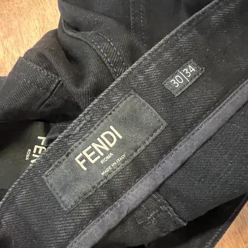 펜디 FENDI 여자 블랙 데님팬츠 슬림핏팬츠 7