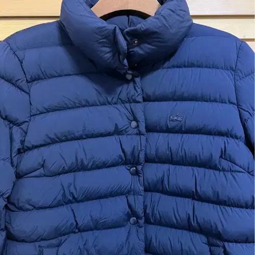 라코스테 여성 네이비 구스다운패딩점퍼 울배색패딩자켓 34 2