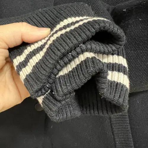 엔니튜드 블랙 블루종니트점퍼 봄버점퍼 55 5
