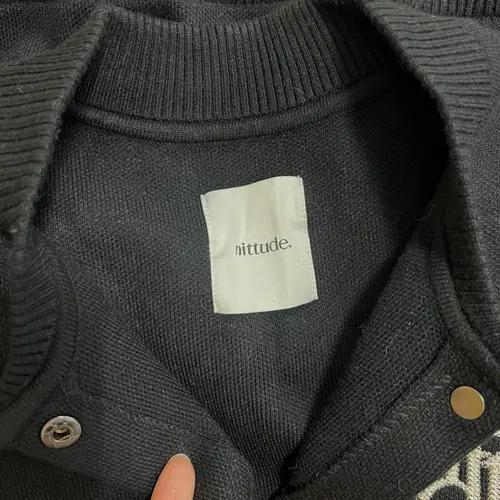 엔니튜드 블랙 블루종니트점퍼 봄버점퍼 55 6