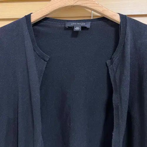 앤테일러 여성 블랙 실크코튼가디건  XS 2