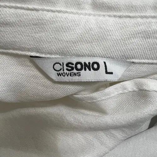 CISONO 여성 아이보리 7부 셔츠블라우스 L 8