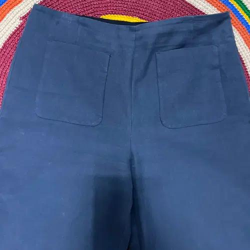 커스텀멜로우 여성 네이비 9부팬츠 면바지 38 6