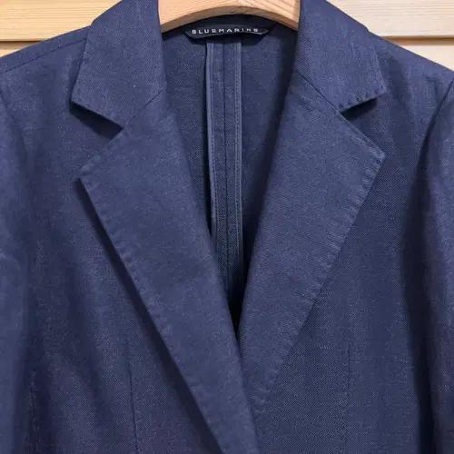 블루마린 여성 네이비 린넨자켓 4 2