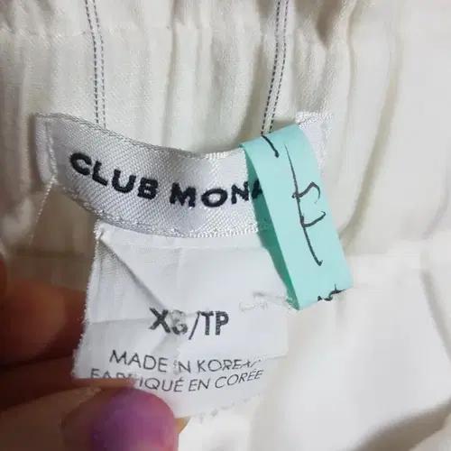 수입)클럽모나코 화이트린넨혼방 팬츠XS 여름바지 5