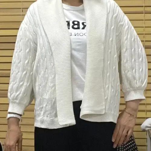 수입)새상품폴로랄프로렌코튼 우먼 8부숄칼라니트XL 5