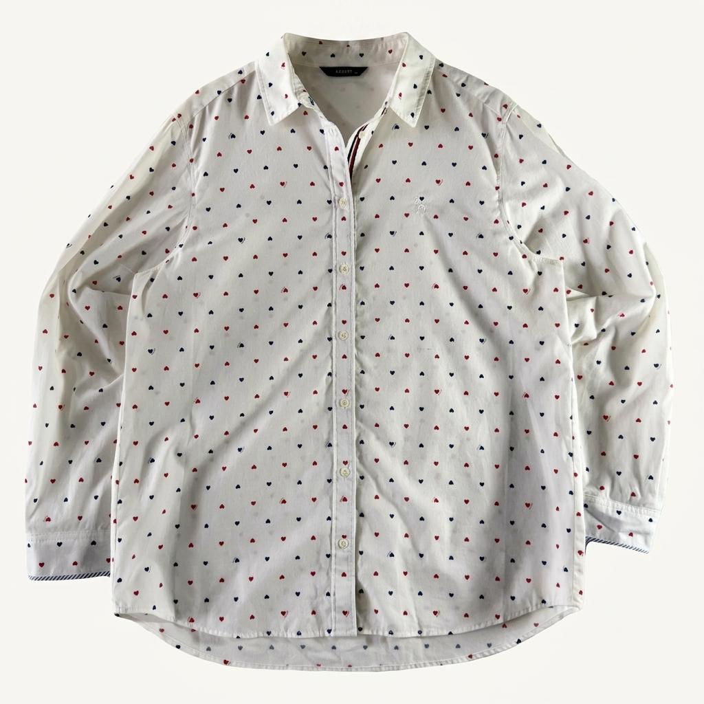 A1786 [ HAZZYS ] 헤지스 하트 패턴 셔츠 [ SIZE 1