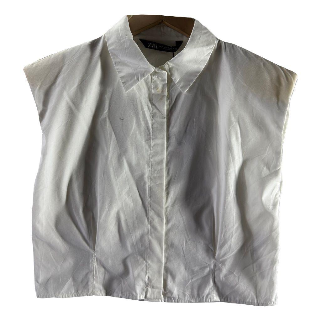 A1667 [ ZARA ] 새상품 자라 민소매 크롭 셔츠 [ SIZE 2