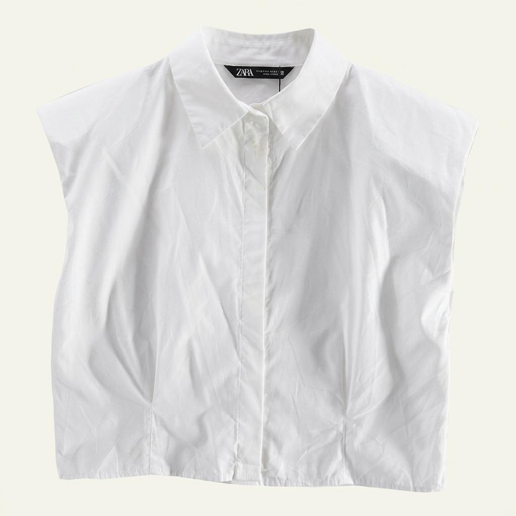 A1667 [ ZARA ] 새상품 자라 민소매 크롭 셔츠 [ SIZE 1