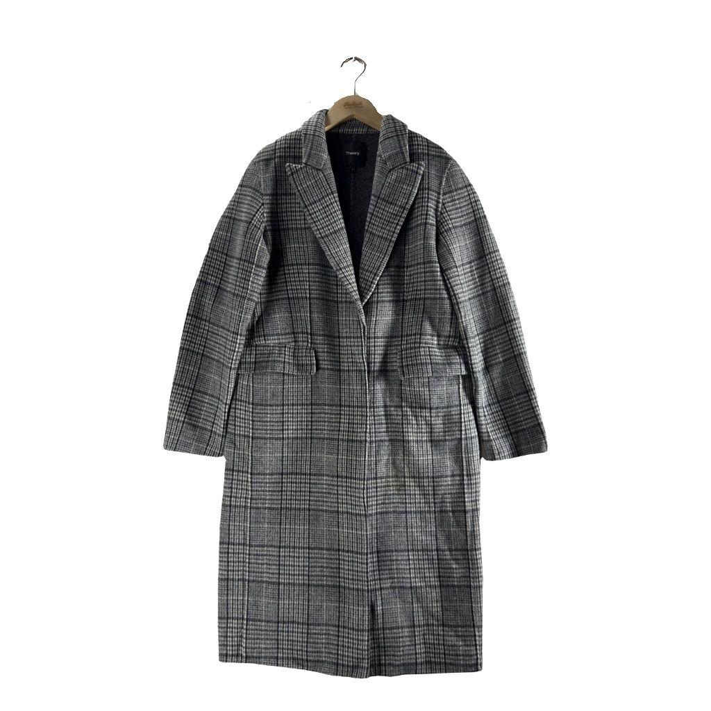 1375 [ THEORY ] 띠어리 체크 롱코트 [ SIZE 2