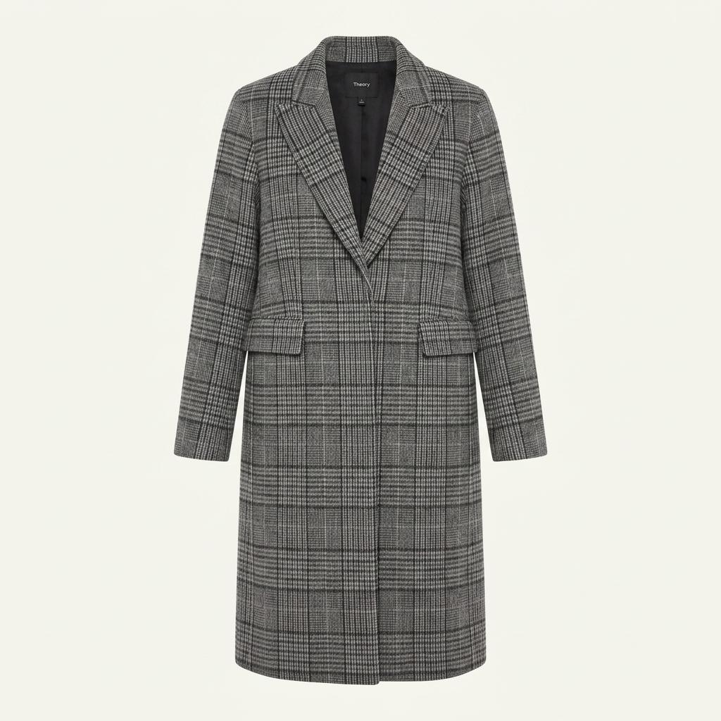 1375 [ THEORY ] 띠어리 체크 롱코트 [ SIZE 1