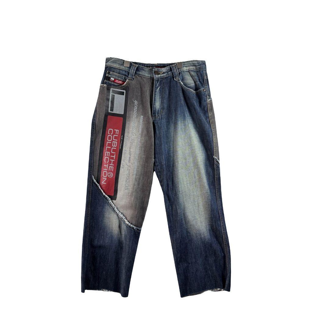 [ FUBU ] 후부 배색 프린팅 청바지 [ SIZE 2