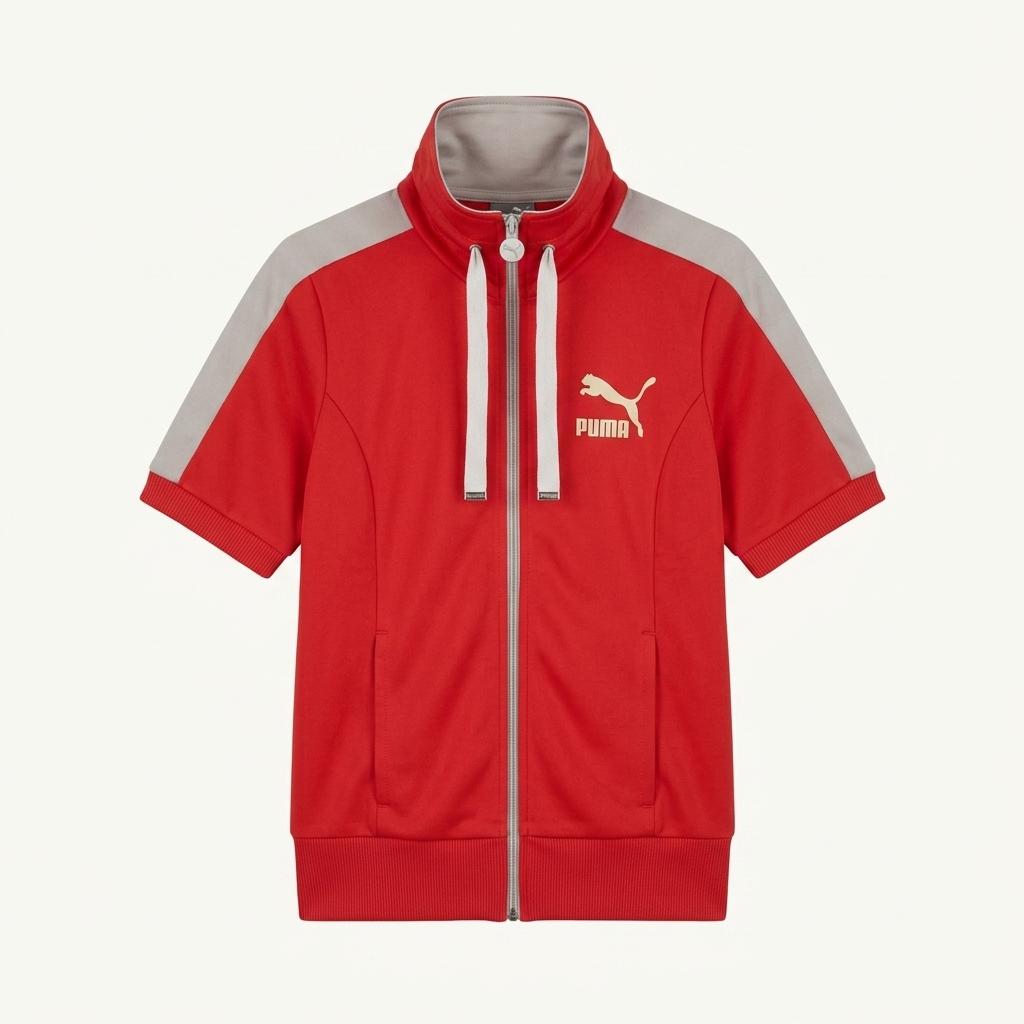 [ PUMA ] Y2K 퓨마 반팔 져지 집업 [ SIZE 1