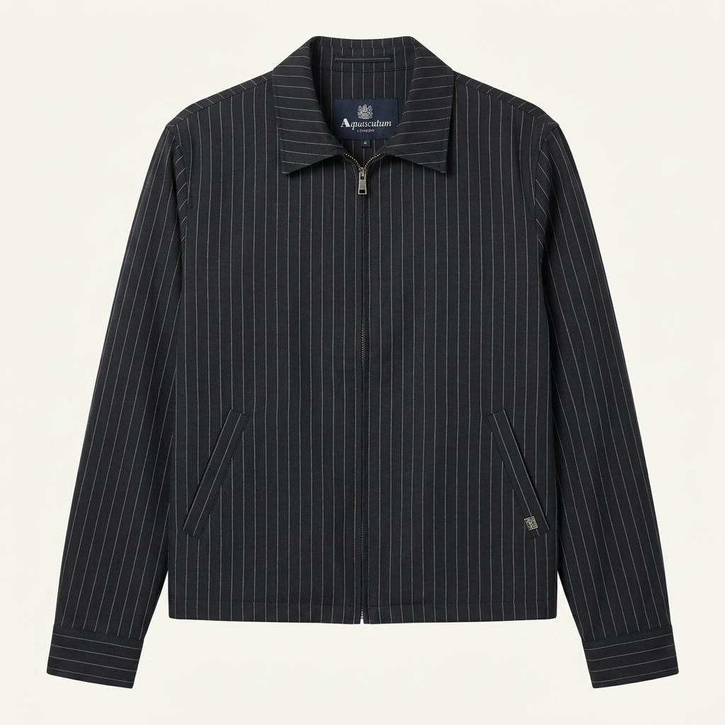 [정품] 아쿠아스큐텀(Aquascutum) 런던 핀스트라이프 울 혼방 블 1