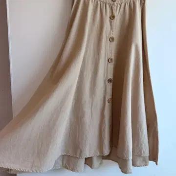 [ZARA] 자라 베이직 린넨 혼방 버튼 롱 스커트 5